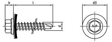 картинка Art. 9504 A2/CV 5,5X35 sealing washer 16 mm от ЧТУП "Ю-Кэн"